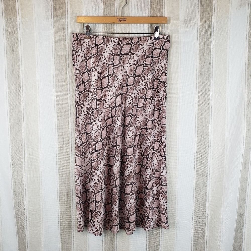 Banana‎ Republic Snakeskin Silky Midi Skirt Size Small Mob Wife